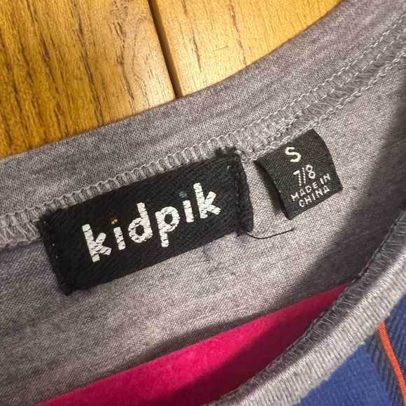 Kidpik Plaid Front High-low Tee, Girl’s S (7/8) - Picture 3 of 4